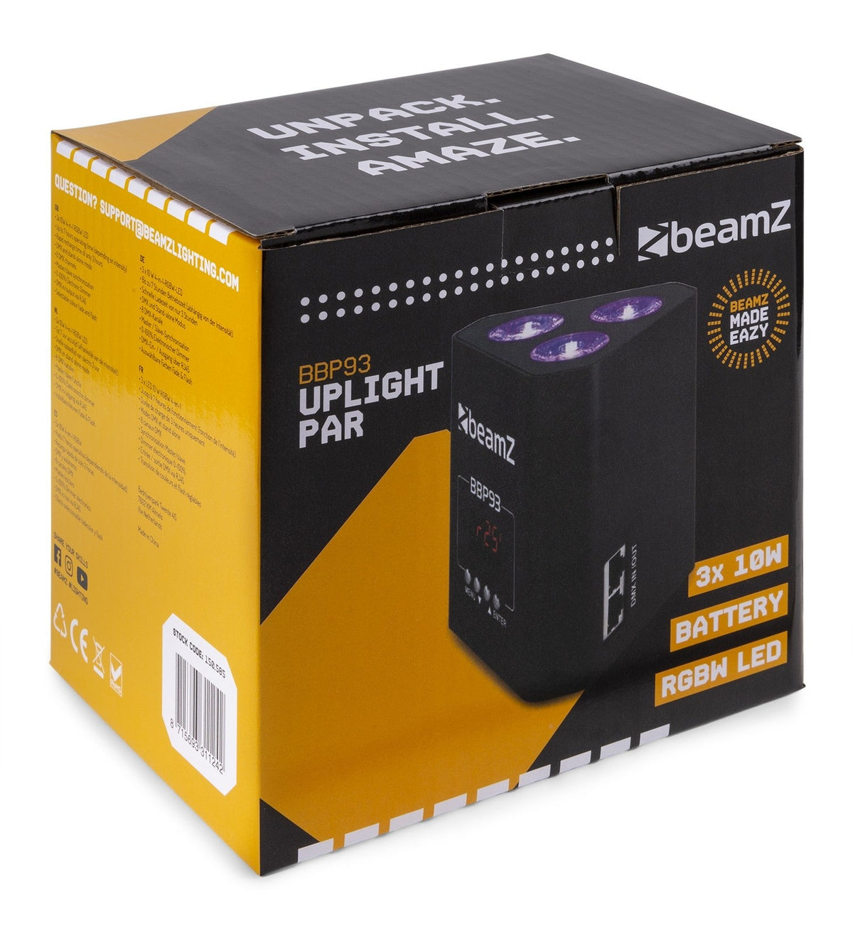 beamZ BBP93 - Foco PAR Batería 3x 10W - Tempo Shop