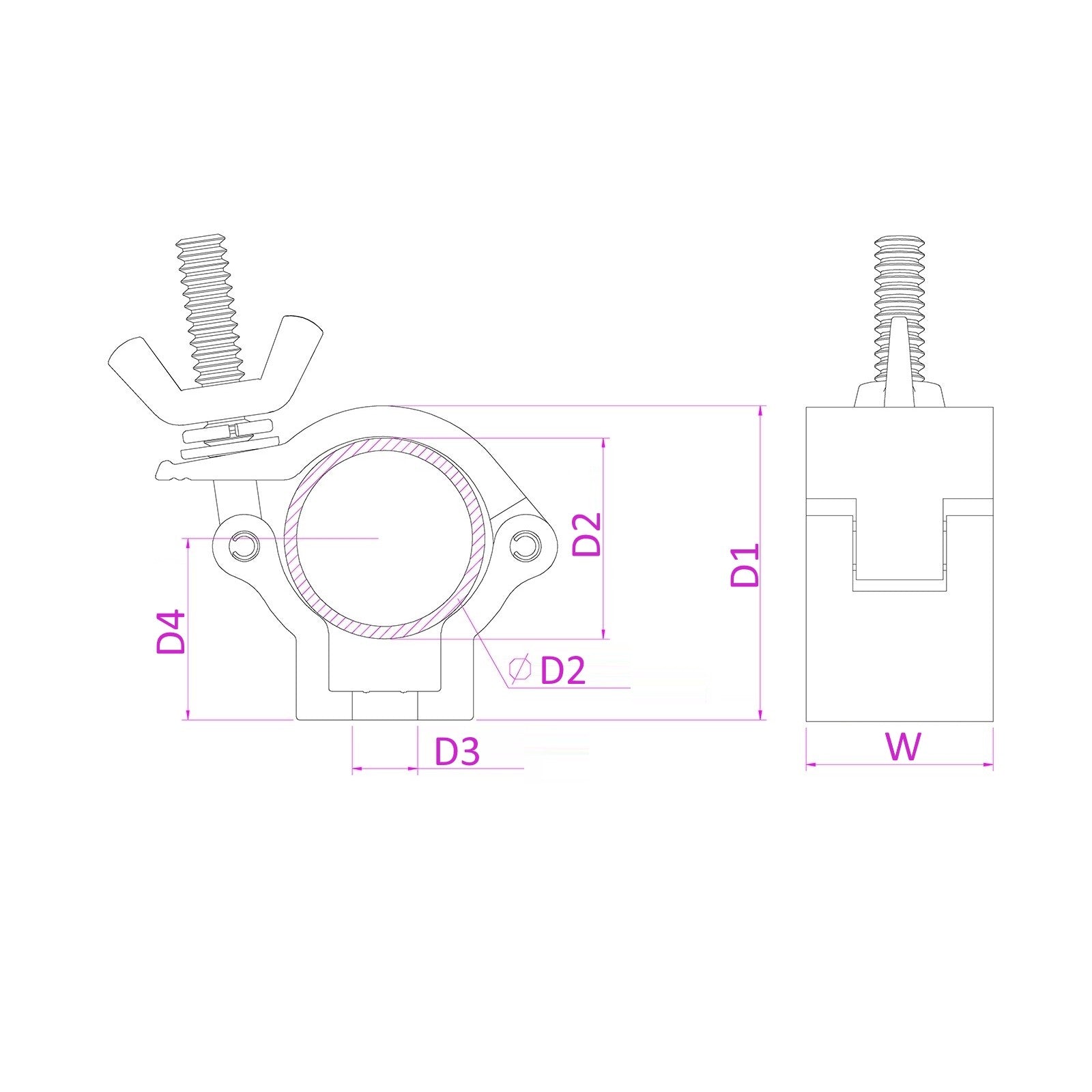 beamZ BC35 - 75 - Garra compacta Slimline 75kg Alu - Tempo Shop