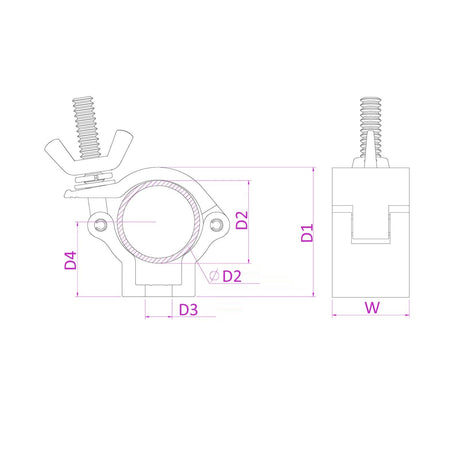 beamZ BC35 - 75 - Garra compacta Slimline 75kg Alu - Tempo Shop