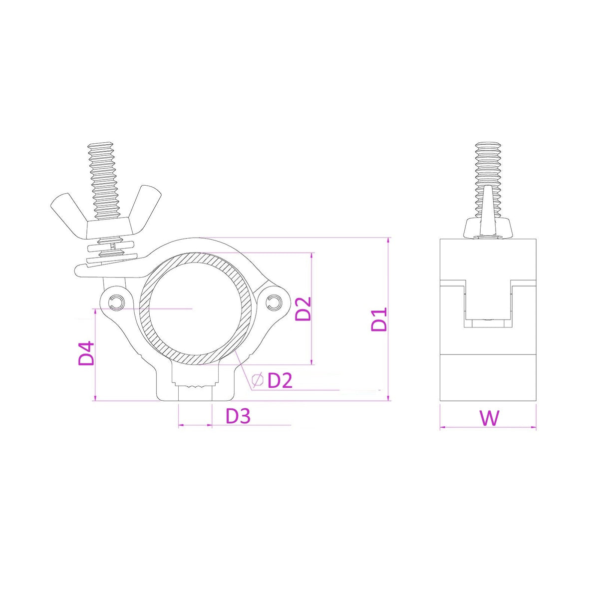 beamZ BC38 - 75 - Garra compacta Slimline Alu - Tempo Shop
