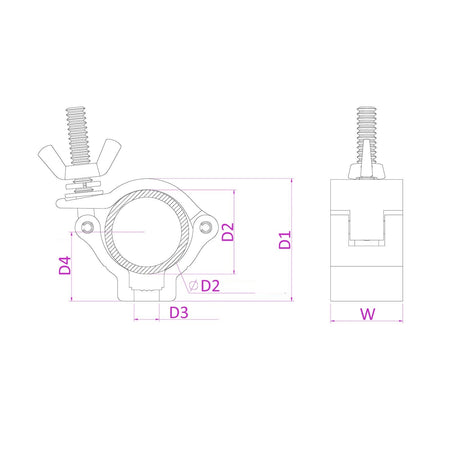 beamZ BC38 - 75 - Garra compacta Slimline Alu - Tempo Shop