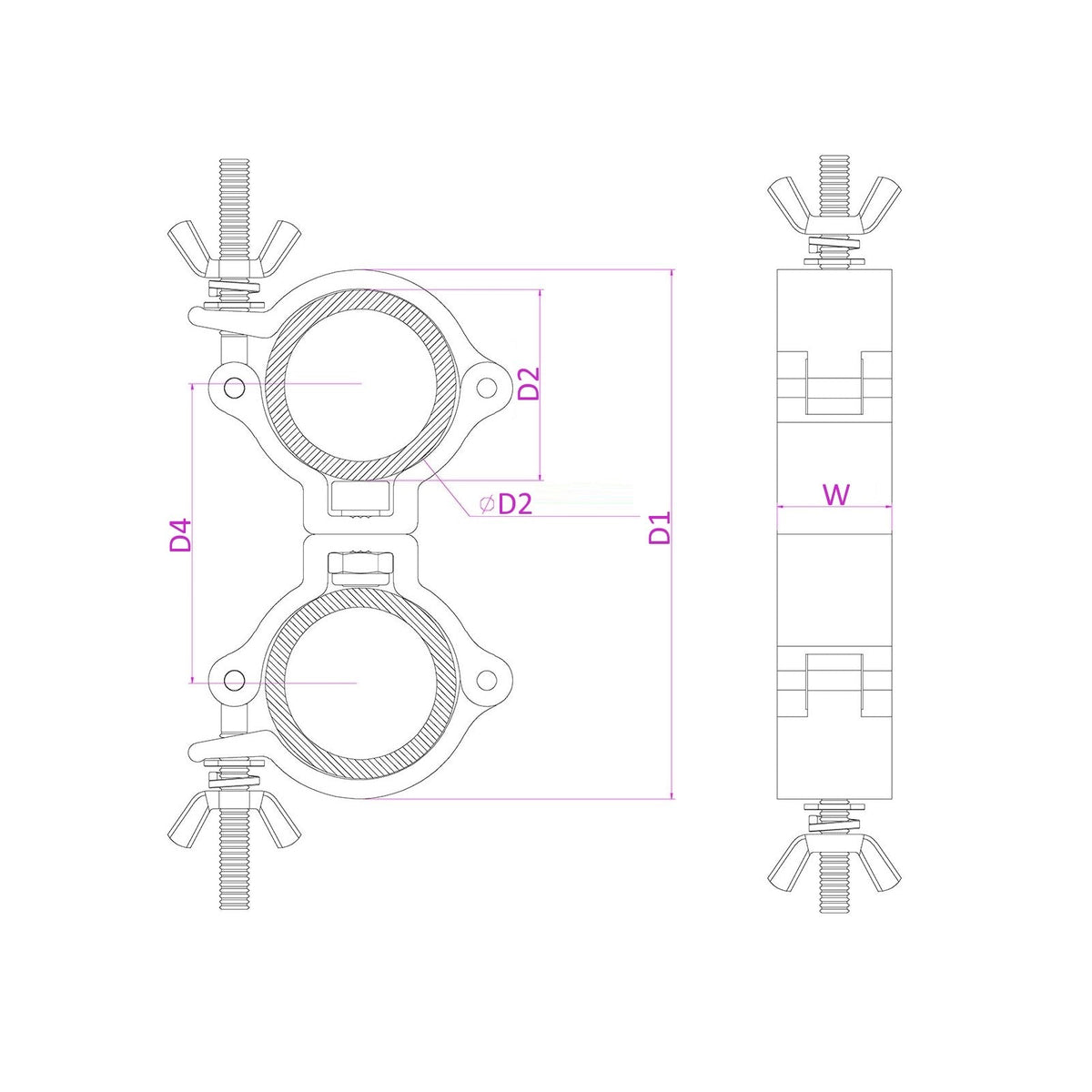 beamZ BC50 - 100D - Garra giratoria Slimline 100kg Alu - Tempo Shop