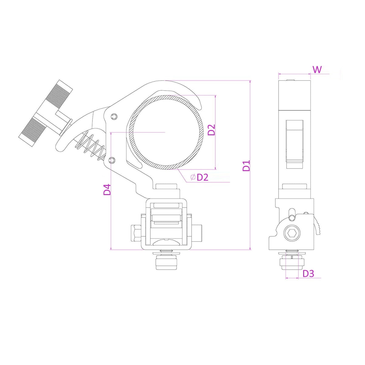 beamZ BC50 - 150F - Garra de agarre rápido tilt ajustable Alu - Tempo Shop