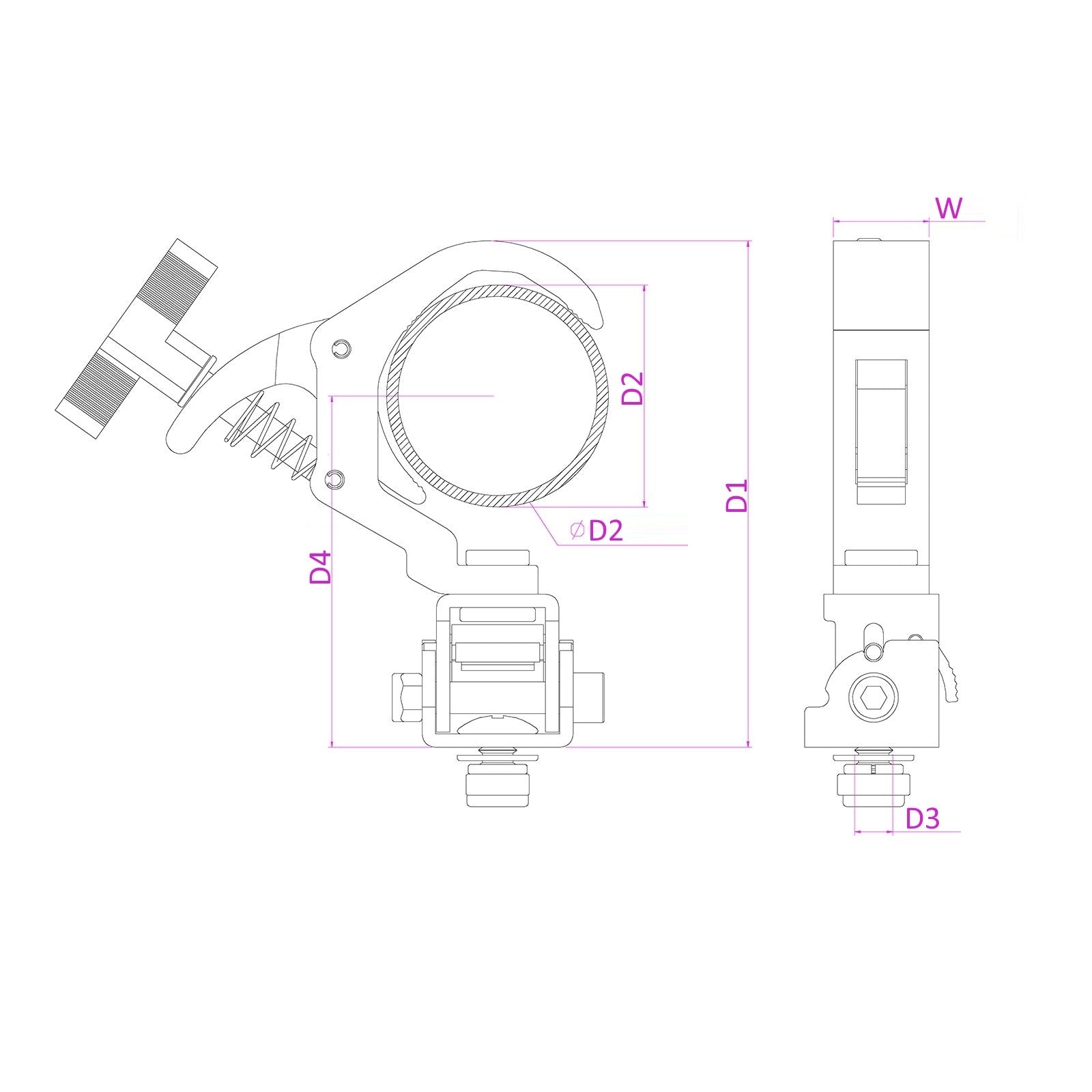 beamZ BC50 - 150F - Garra de agarre rápido tilt ajustable Alu - Tempo Shop