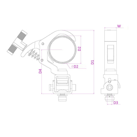 beamZ BC50 - 150F - Garra de agarre rápido tilt ajustable Alu - Tempo Shop