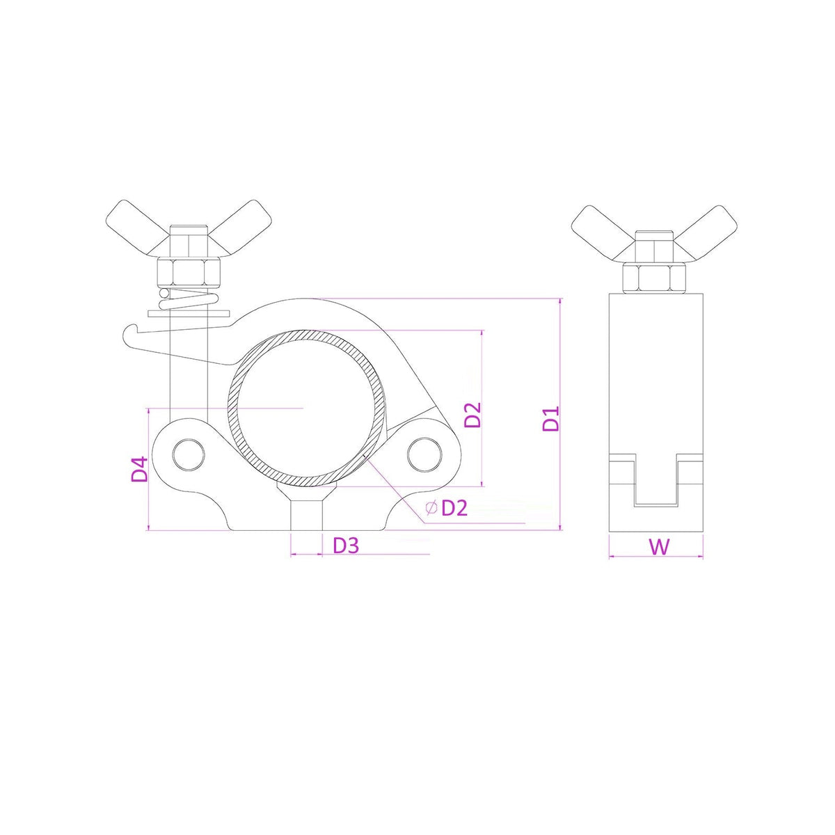 beamZ BC50 - 200 - Garra Slimline 250kg Alu - Tempo Shop