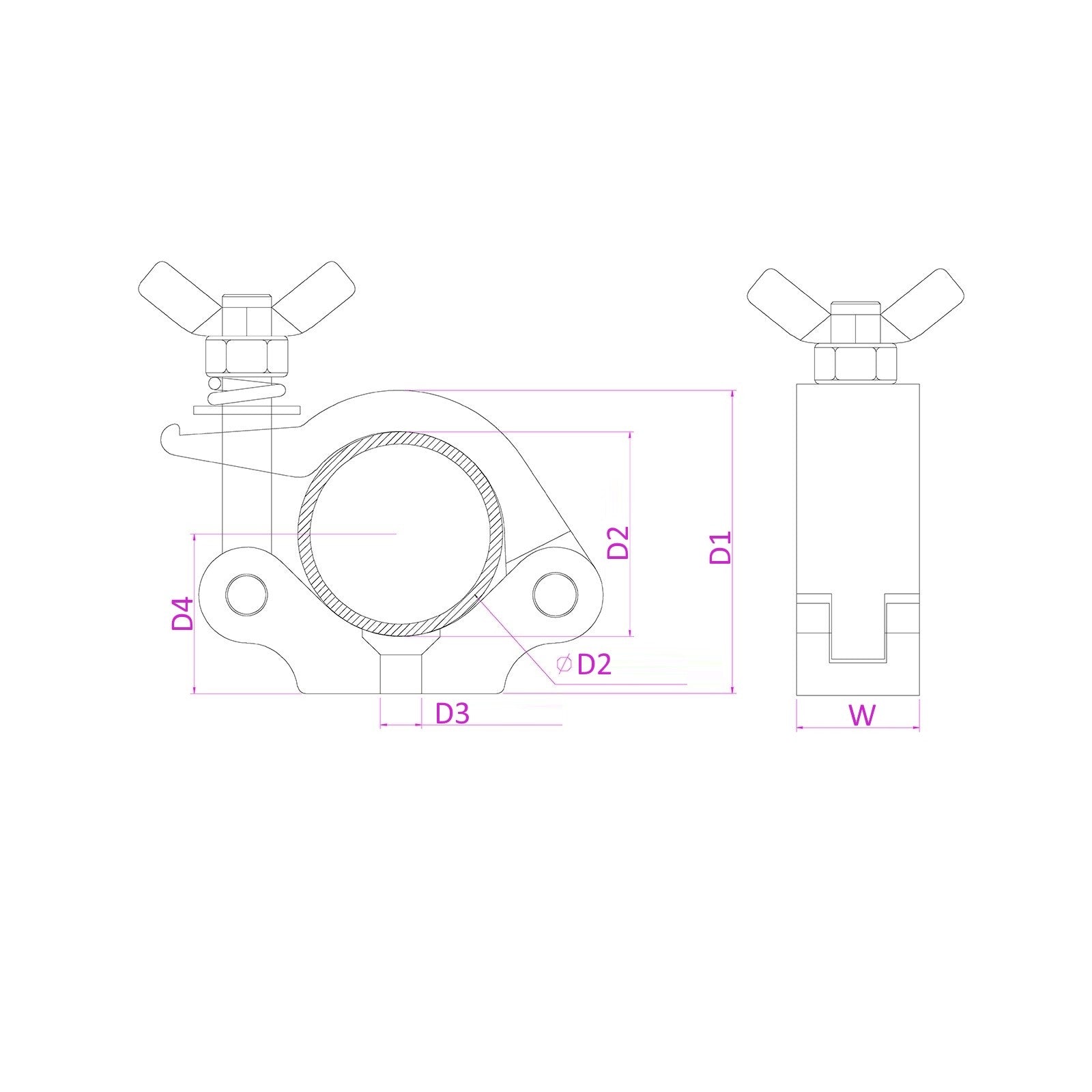 beamZ BC50 - 200 - Garra Slimline 250kg Alu - Tempo Shop