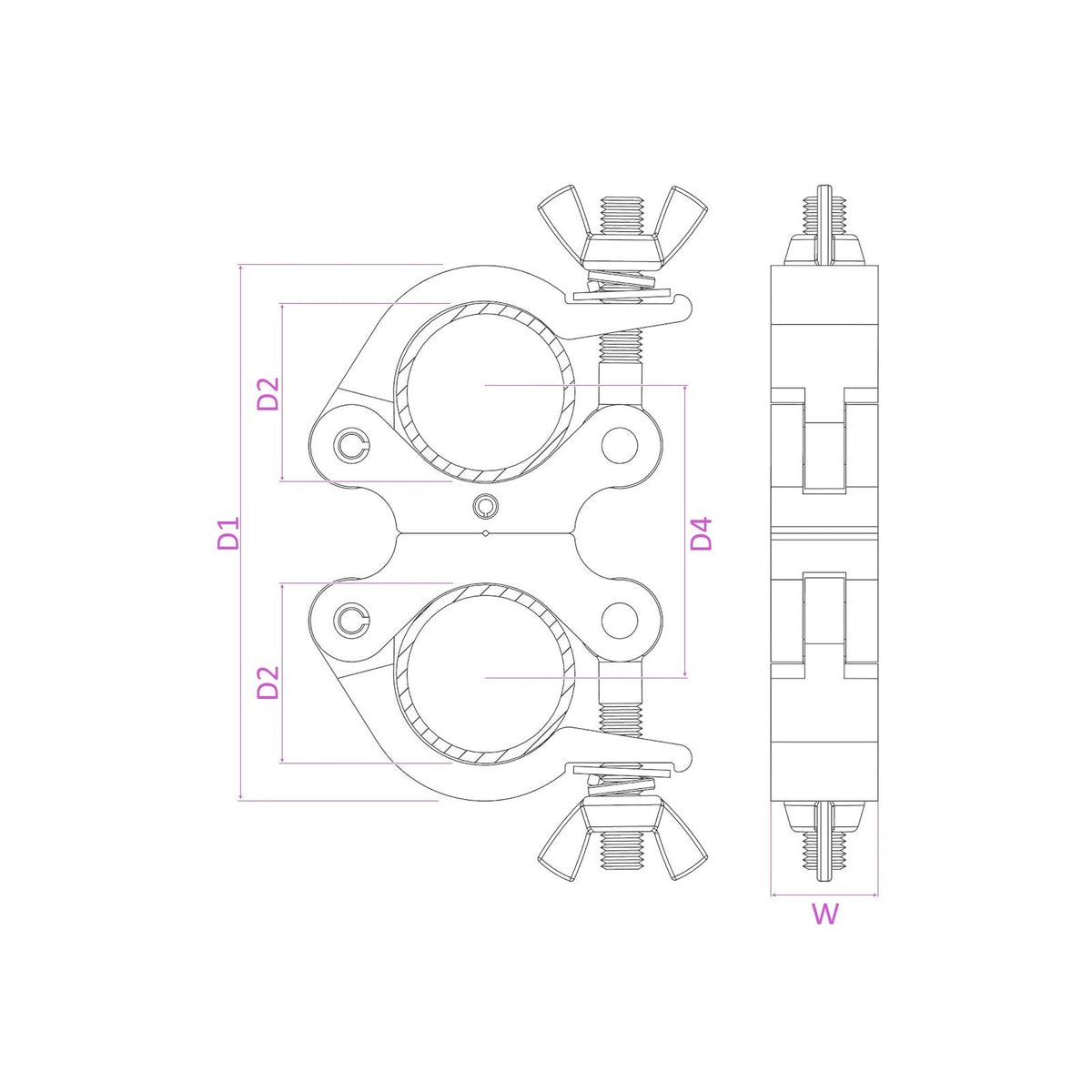 beamZ BC50 - 200D - Garra giratoria Slimline 200kg Alu - Tempo Shop