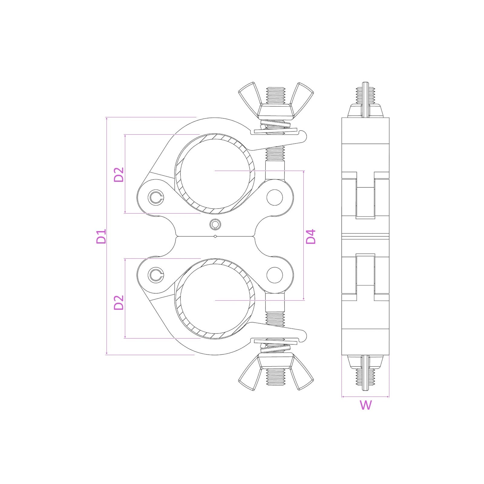 beamZ BC50 - 200D - Garra giratoria Slimline 200kg Alu - Tempo Shop