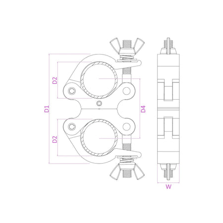 beamZ BC50 - 200D - Garra giratoria Slimline 200kg Alu - Tempo Shop