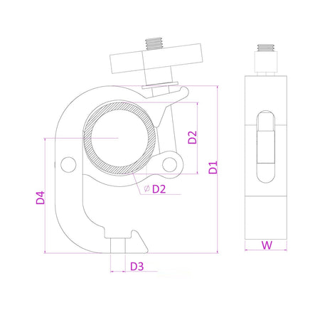 beamZ BC50 - 250Q - Garra de gancho Slimline 250kg Alu - Tempo Shop