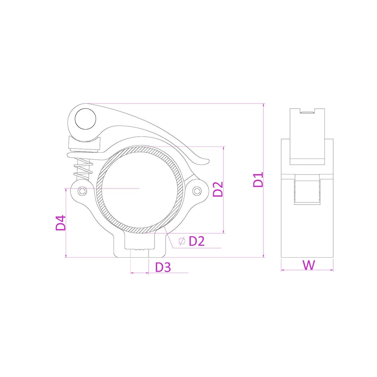 beamZ BC50 - 50 - Garra de agarre rápido Alu - Tempo Shop