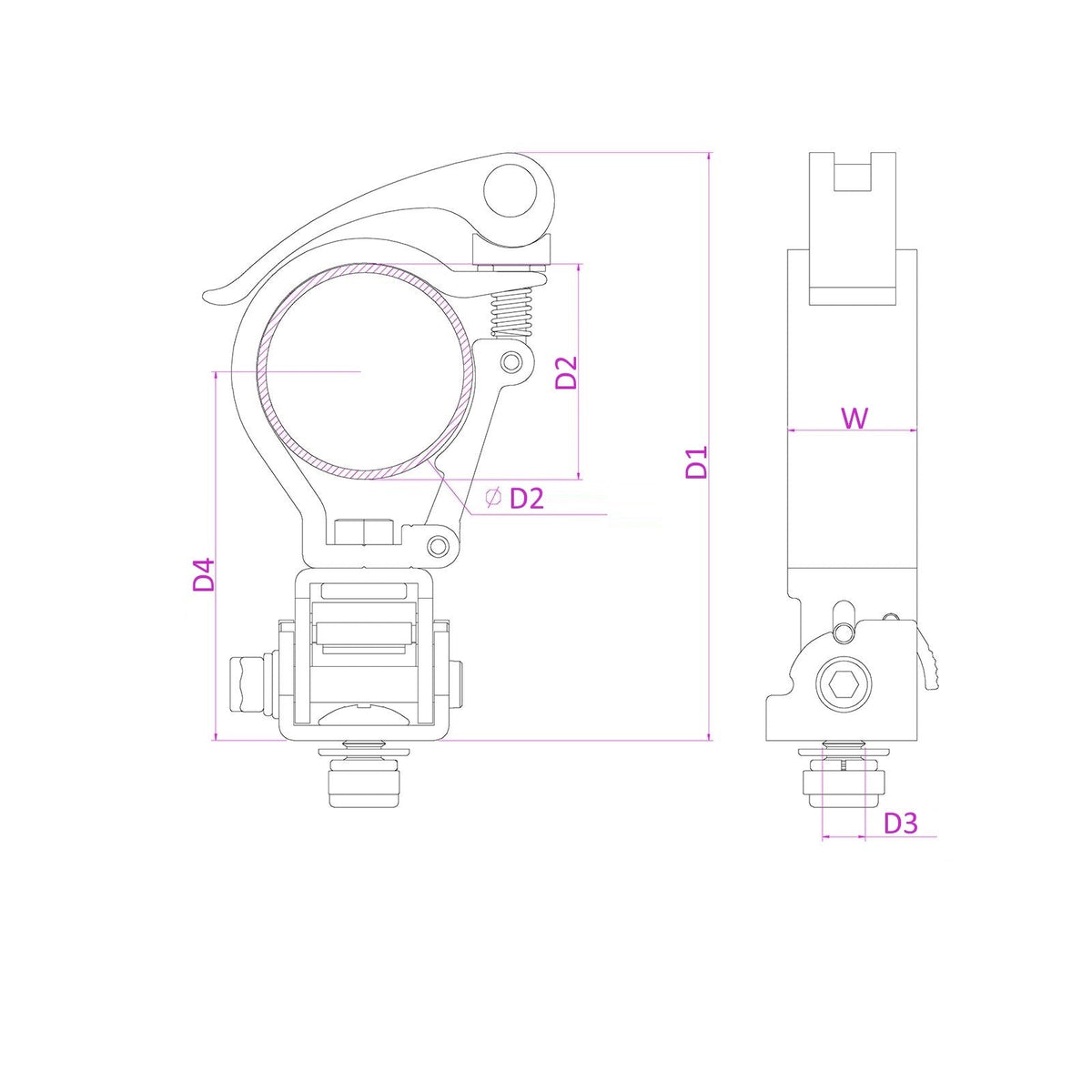 beamZ BC50 - 50F - Garra de agarre rápido tilt ajustable Alu - Tempo Shop