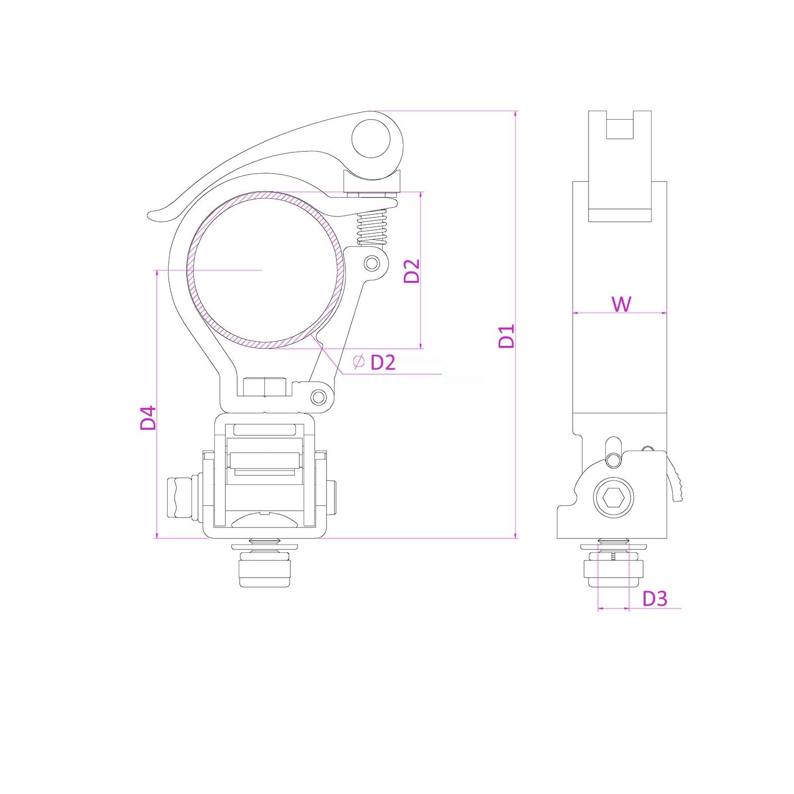 beamZ BC50 - 50F - Garra de agarre rápido tilt ajustable Alu - Tempo Shop