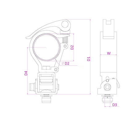 beamZ BC50 - 50F - Garra de agarre rápido tilt ajustable Alu - Tempo Shop