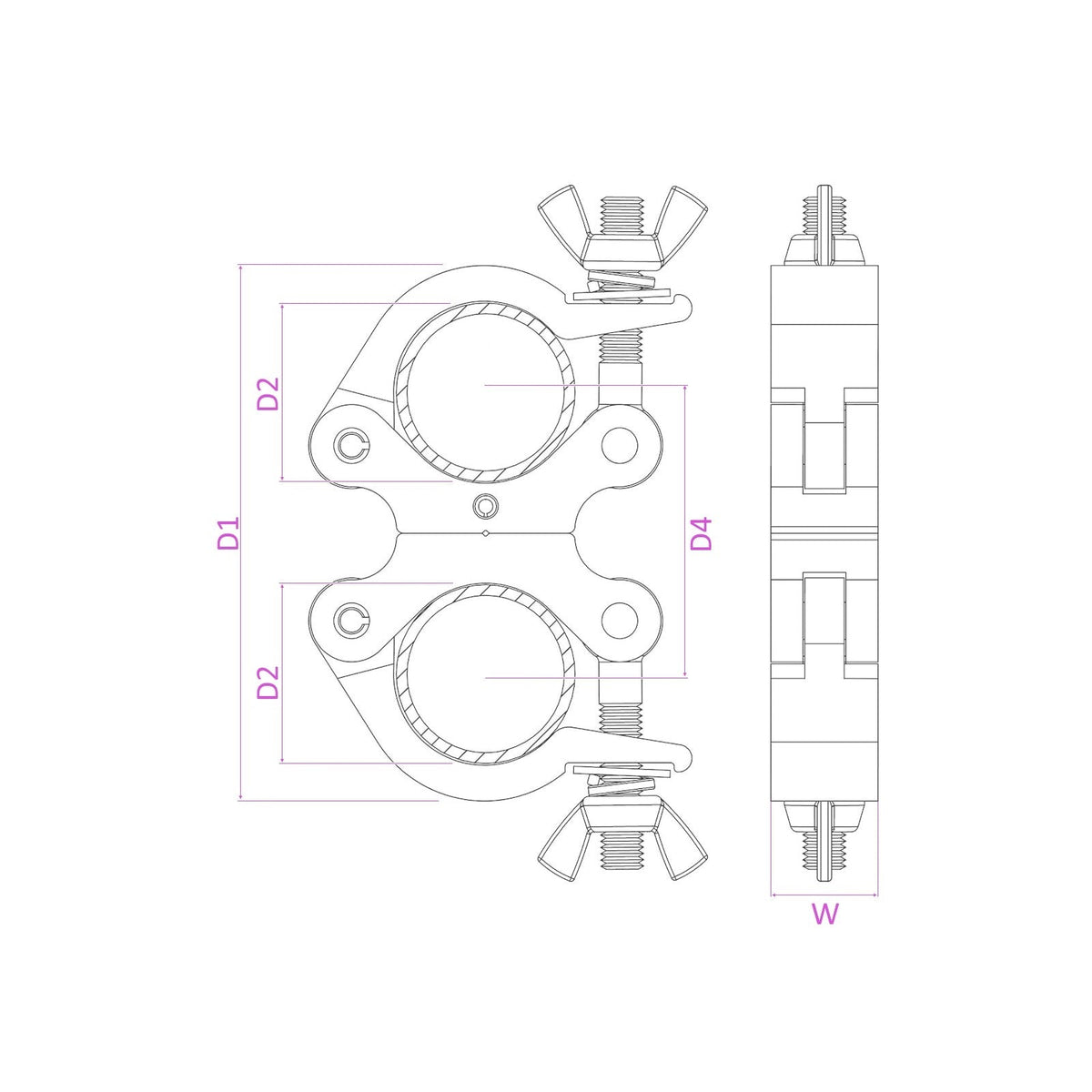 beamZ BC50B - 200D - Garra giratoria Slimline 200kg Negra - Tempo Shop