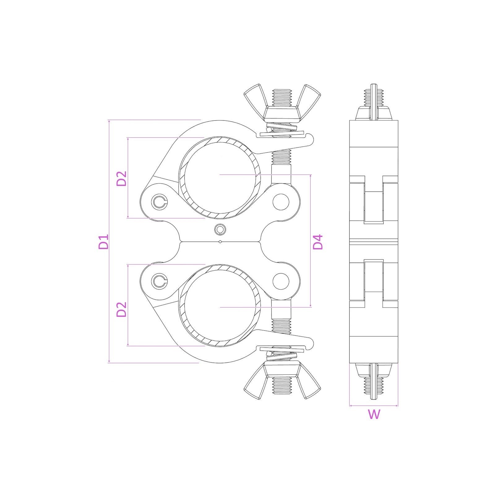 beamZ BC50B - 200D - Garra giratoria Slimline 200kg Negra - Tempo Shop