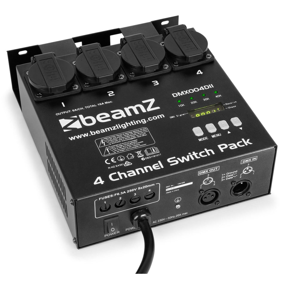 beamZ 154.029 - Panel de interruptores DMX512 4 canales - Tempo Shop