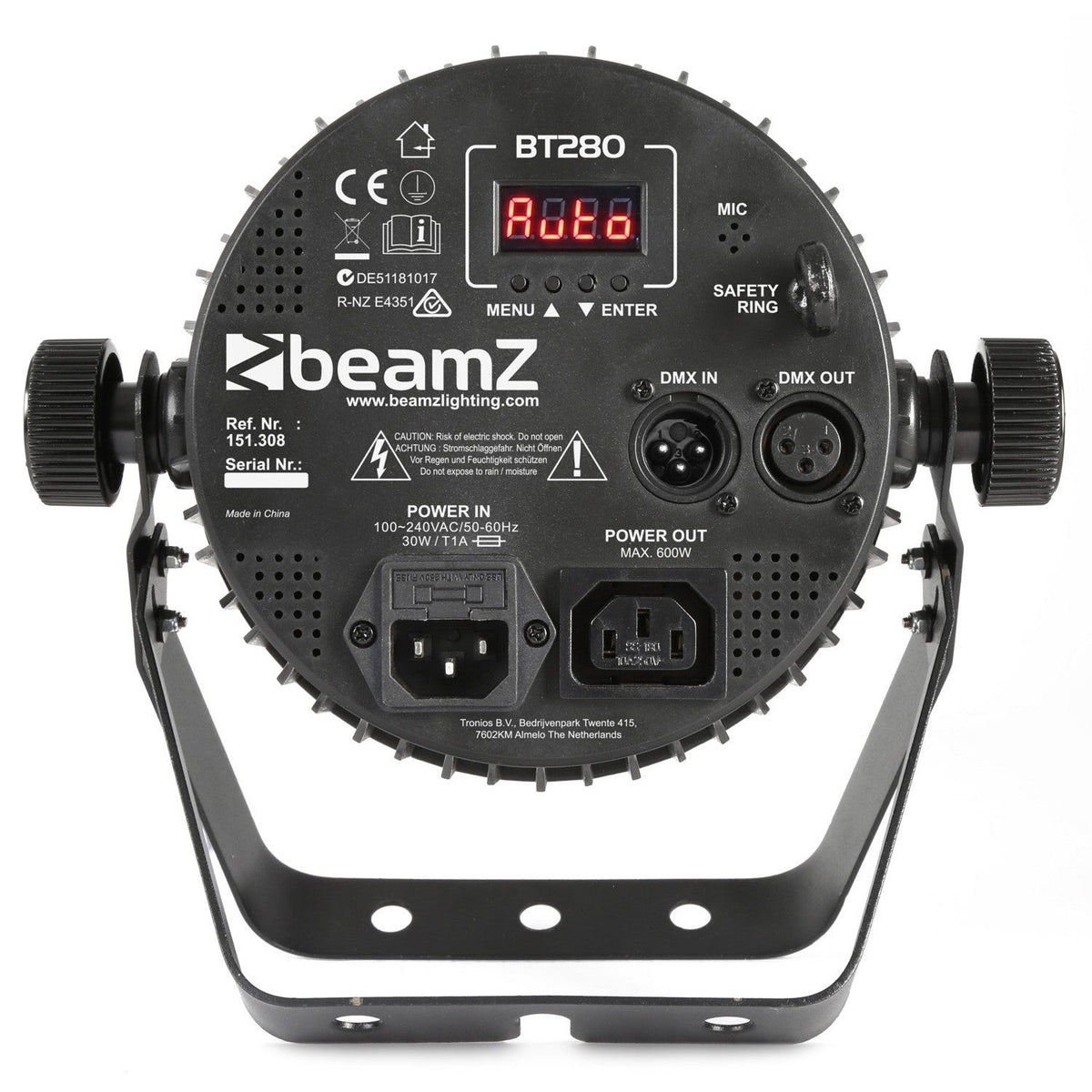 beamZ BT280 - Foco PAR plano LED 7x10W 6 - en - 1 RGBAW - UV - Tempo Shop