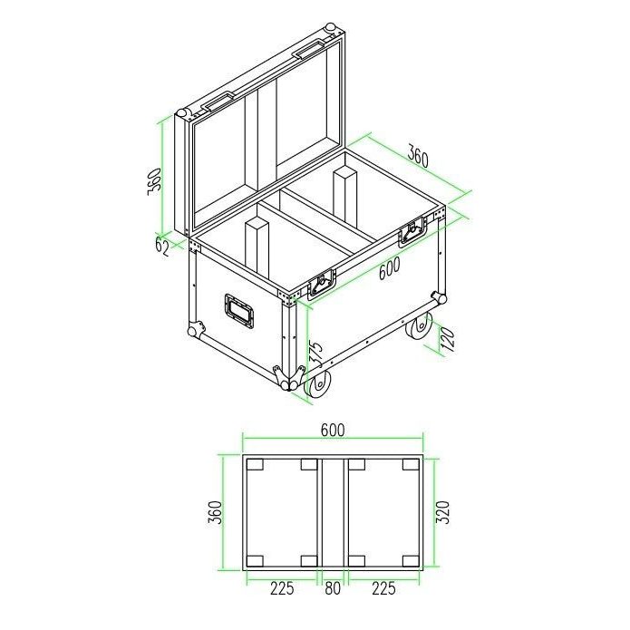 beamZ FC1912 - Flightcase para 2x MHL1912 - Tempo Shop