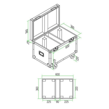beamZ FC1912 - Flightcase para 2x MHL1912 - Tempo Shop