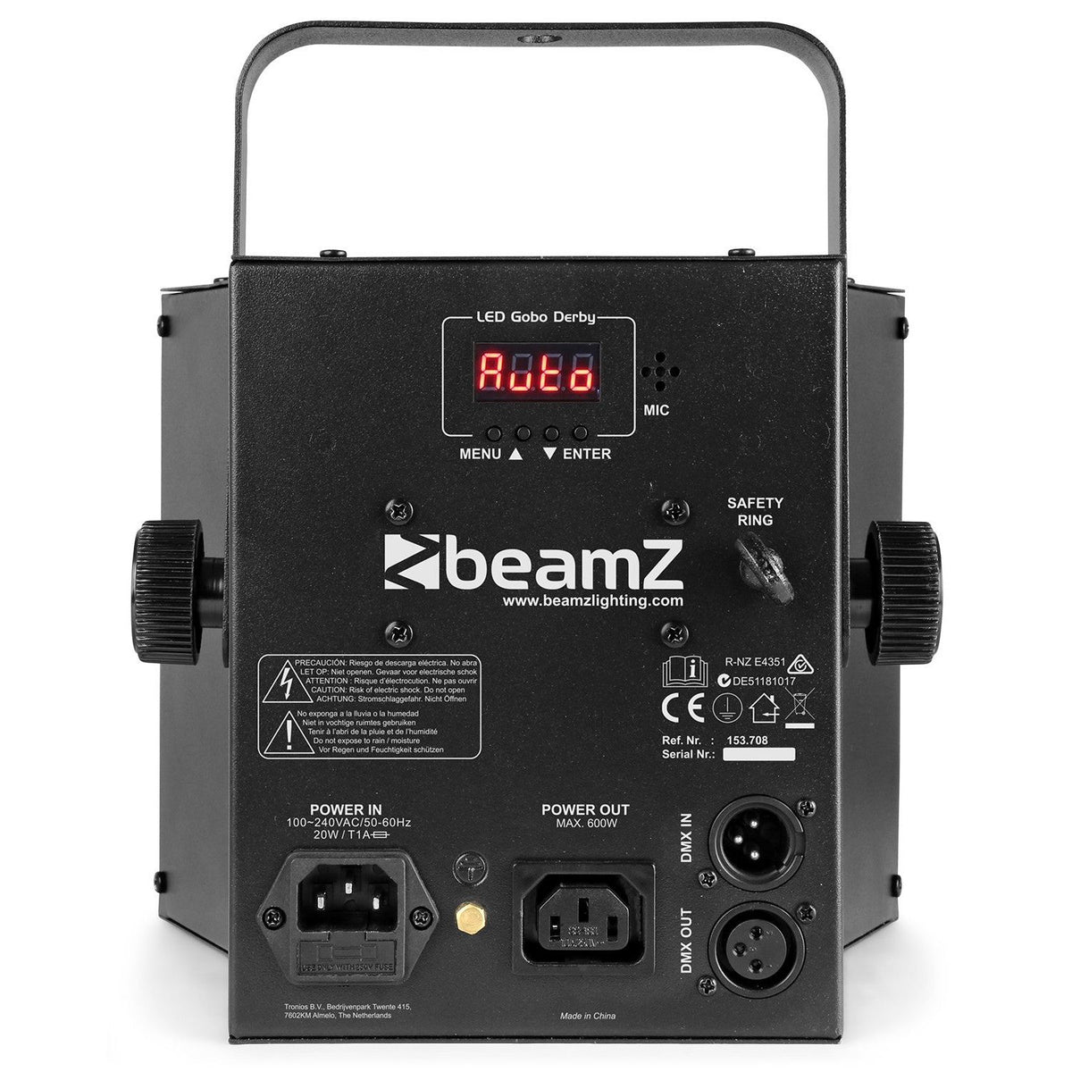 beamZ Gobo Derby - Efecto 3 - en - 1 con derby, uv y strobo - Tempo Shop