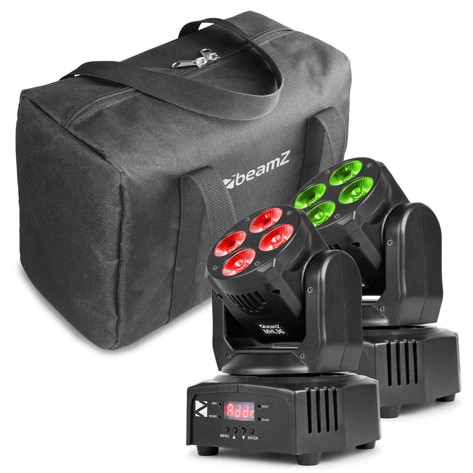 beamZ MHL36 - LED Wash Cabeza movil 4x 9W set de 2 piezas en bolsa - Tempo Shop
