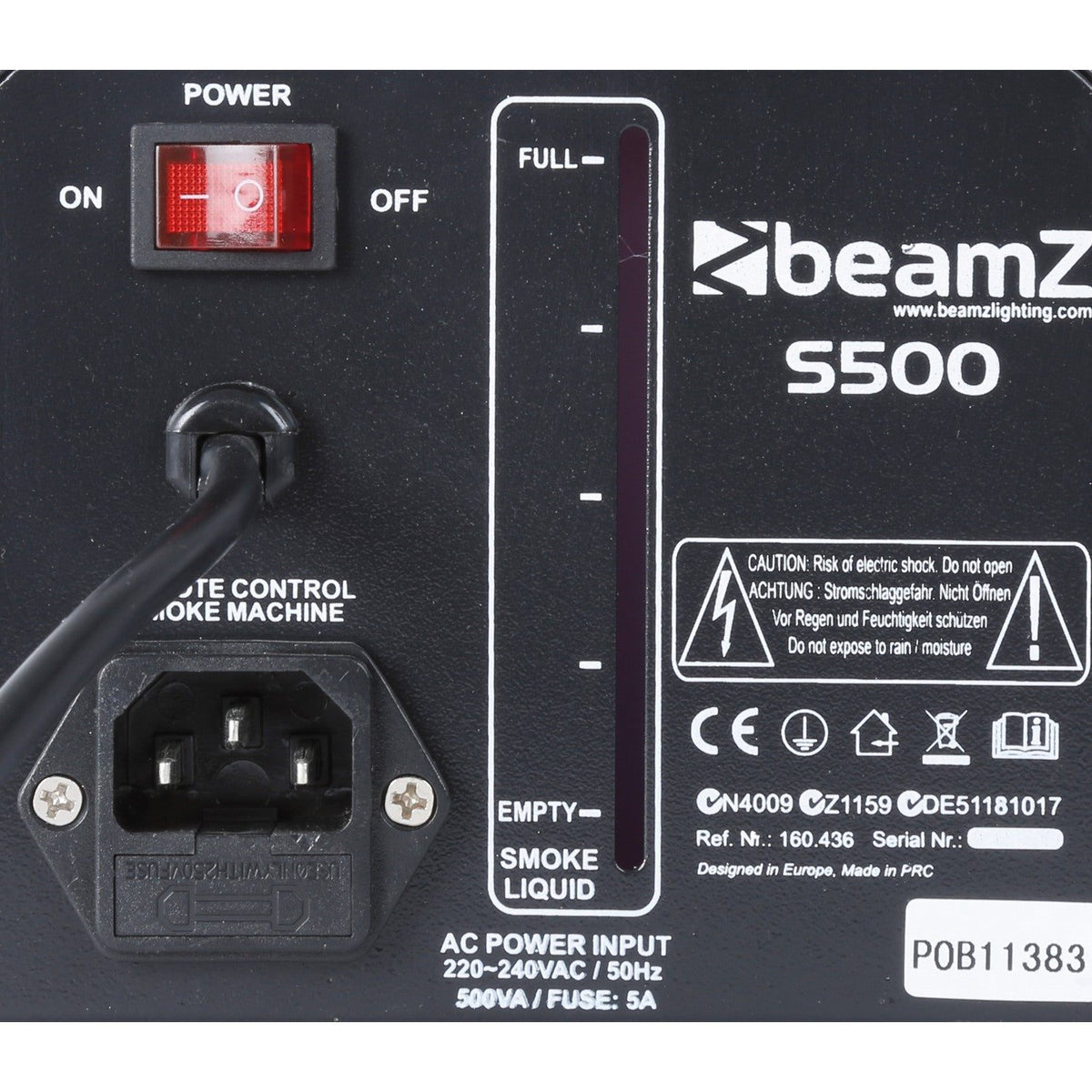 beamZ S500 - Máquina de humo incluido líquido - Tempo Shop
