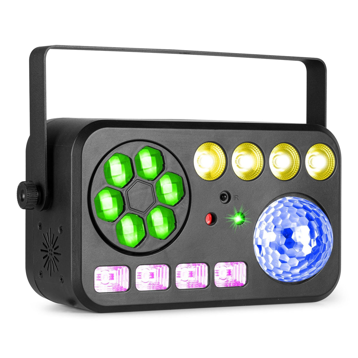 beamZ Shimmer4 - Efecto LED 6 en 1 con Bee Eye, Jelly Ball, PAR, UV/estroboscópico y doble patrón rojo/verde - Tempo Shop