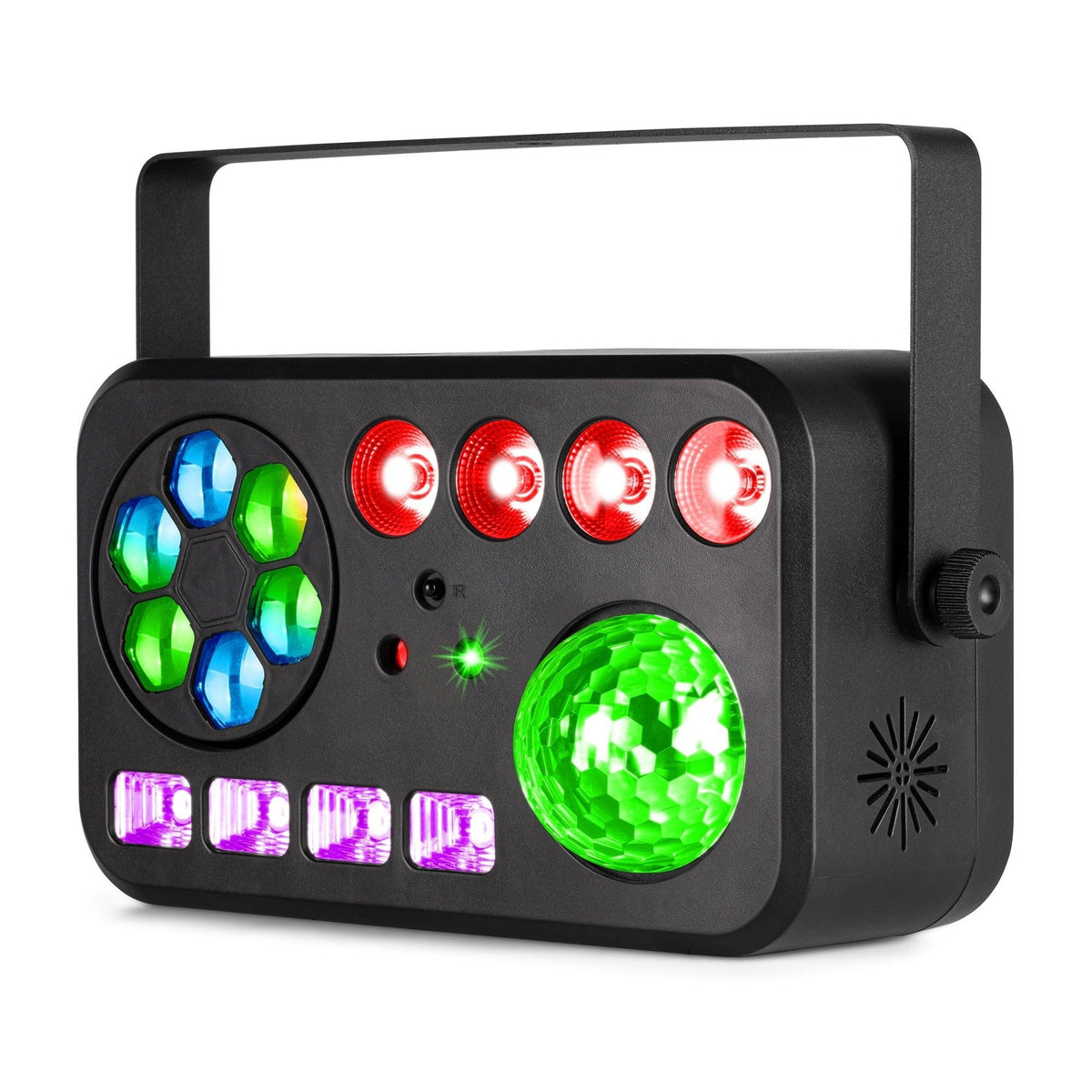 beamZ Shimmer4 - Efecto LED 6 en 1 con Bee Eye, Jelly Ball, PAR, UV/estroboscópico y doble patrón rojo/verde - Tempo Shop
