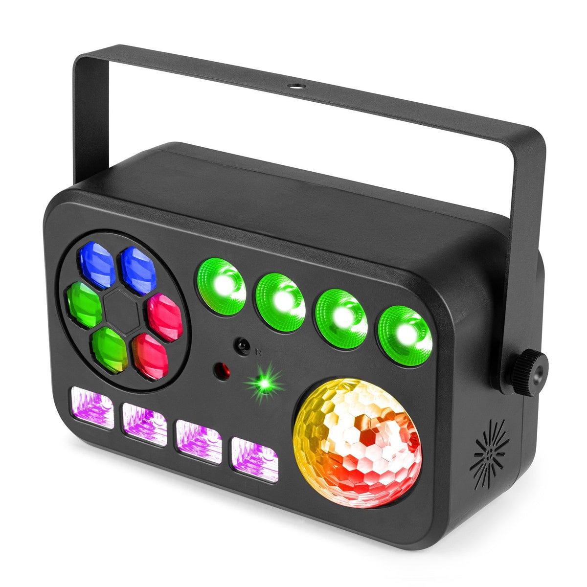 beamZ Shimmer4 - Efecto LED 6 en 1 con Bee Eye, Jelly Ball, PAR, UV/estroboscópico y doble patrón rojo/verde - Tempo Shop