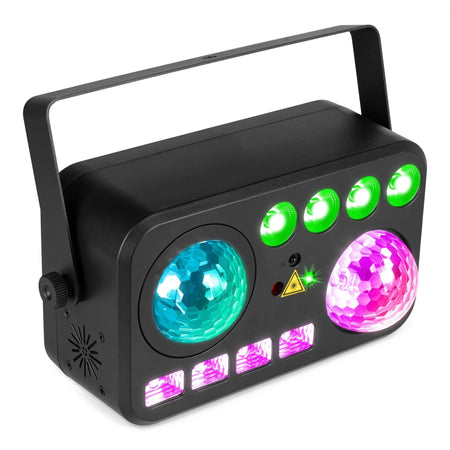 beamZ Shimmer6 - Efecto LED 6-en-1 con Water Wave, Jelly Ball, PAR RGBW, UV, estrobo y patrón rojo/verde - Tempo Shop