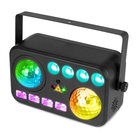 beamZ Shimmer6 - Efecto LED 6-en-1 con Water Wave, Jelly Ball, PAR RGBW, UV, estrobo y patrón rojo/verde - Tempo Shop