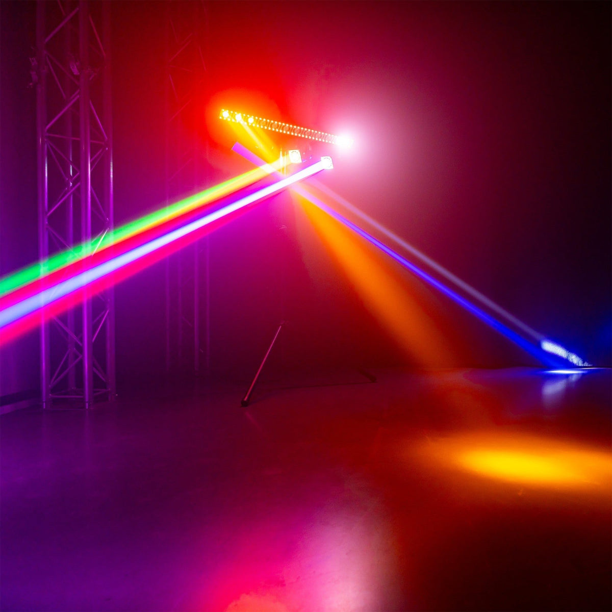 BEAMZ ShowBar GO Edge - Sistema de iluminación profesional con 4 cabezas móviles y barra LED estroboscópica - Tempo Shop