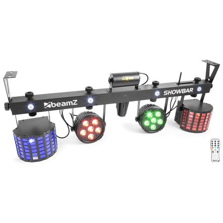 beamZ SHOWBAR - Barra con 2x Foco PAR, 2x Butterfly y Laser R/G DMX IRC - Tempo Shop