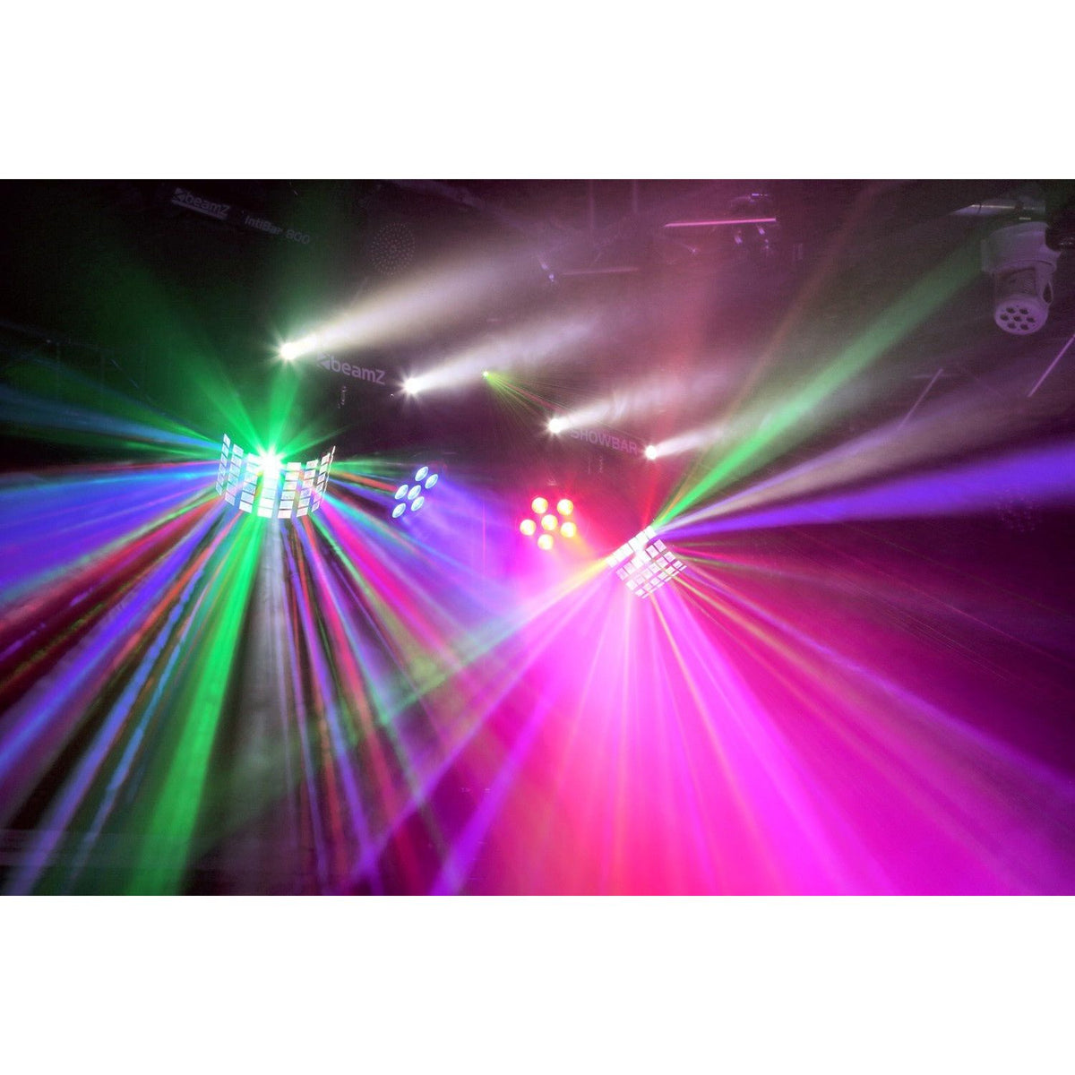 beamZ SHOWBAR - Barra con 2x Foco PAR, 2x Butterfly y Laser R/G DMX IRC - Tempo Shop