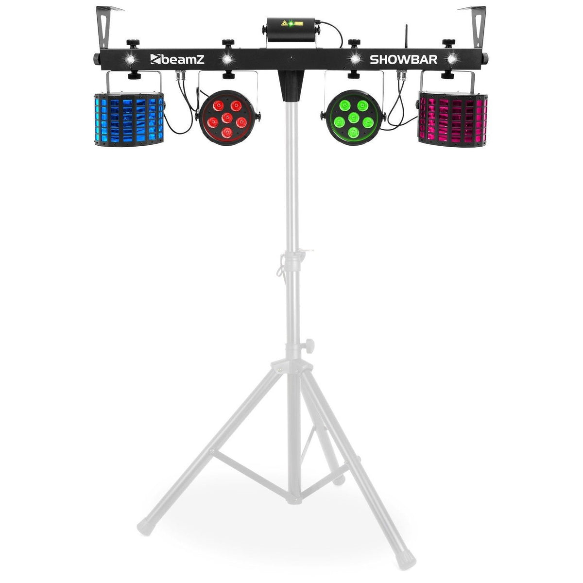 beamZ SHOWBAR - Barra con 2x Foco PAR, 2x Butterfly y Laser R/G DMX IRC - Tempo Shop