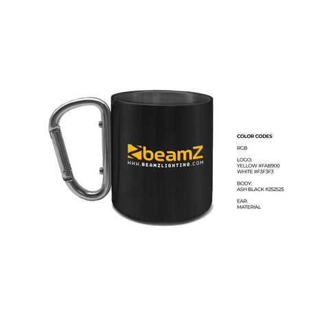 beamZ Thermo Mug 280 ml - Taza térmica de acero inoxidable con asa mosquetón para técnicos y DJs - Tempo Shop