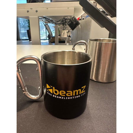 beamZ Thermo Mug 280 ml - Taza térmica de acero inoxidable con asa mosquetón para técnicos y DJs - Tempo Shop