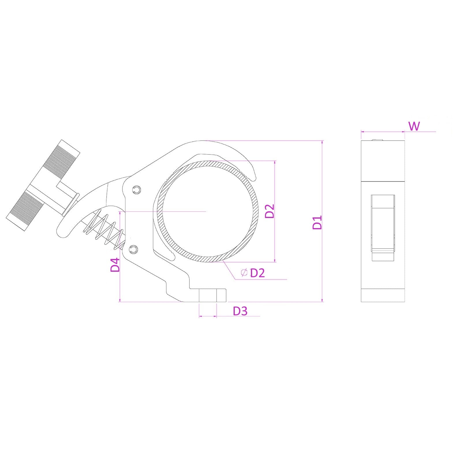 beamZ BSC50A - Garra rapida Slimline 50kg Alu - Tempo Shop