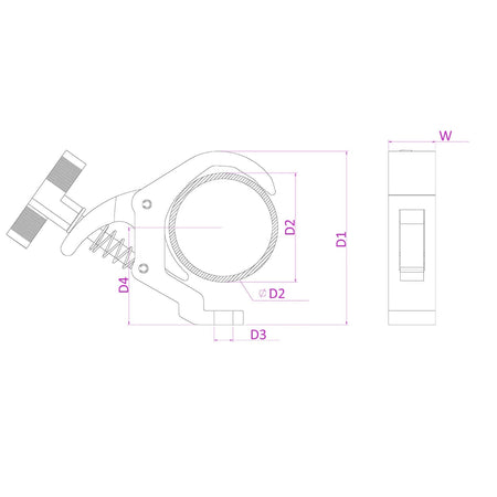 beamZ BSC50A - Garra rapida Slimline 50kg Alu - Tempo Shop