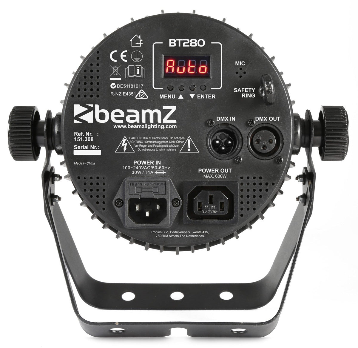 beamZ BT280 - Foco PAR plano LED 7x10W 6 - en - 1 RGBAW - UV - Tempo Shop