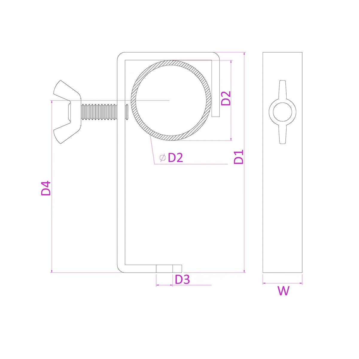 beamZ CC50B - Gancho de montaje 50mm 30kg - versión en negro - Tempo Shop