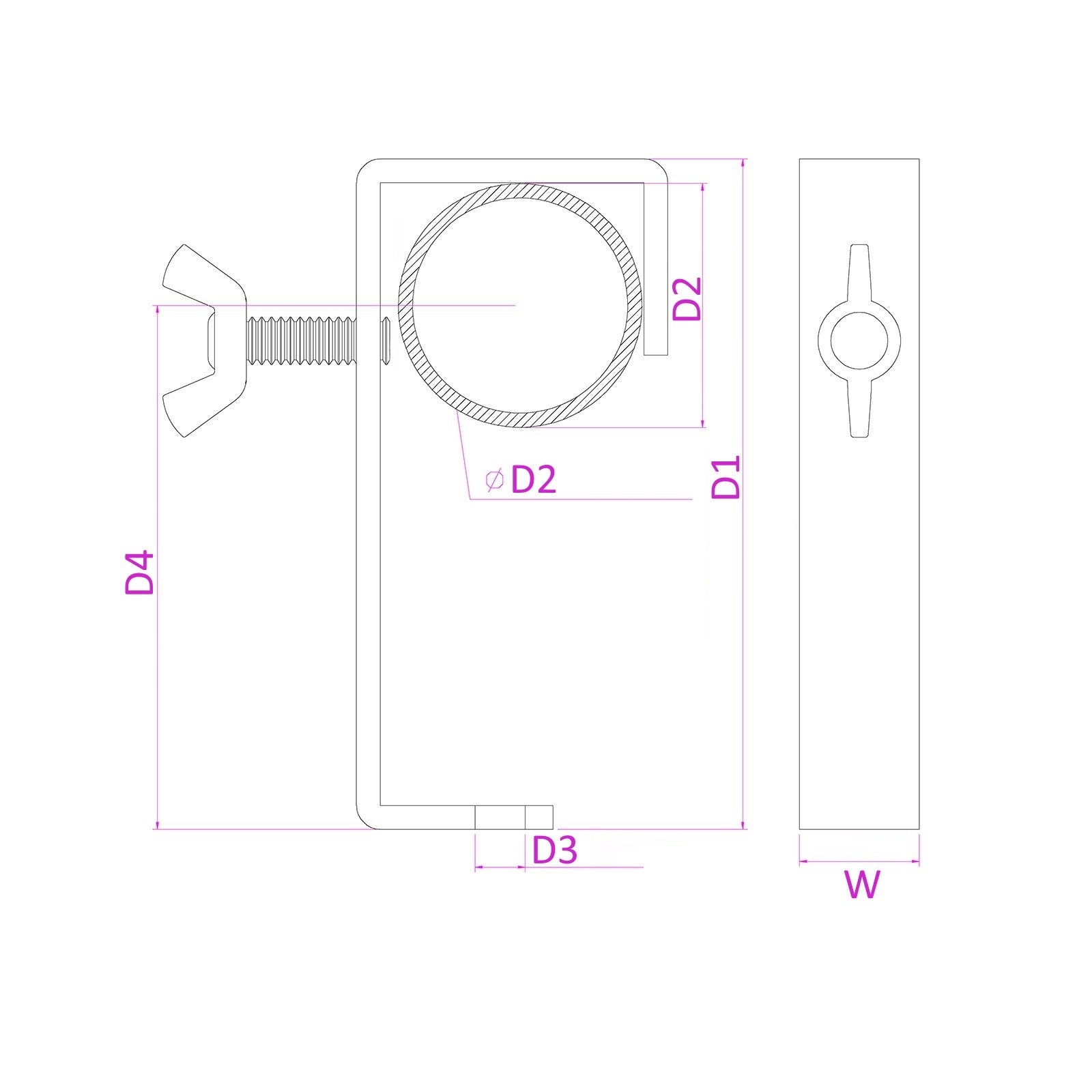 beamZ CC50B - Gancho de montaje 50mm 30kg - versión en negro - Tempo Shop