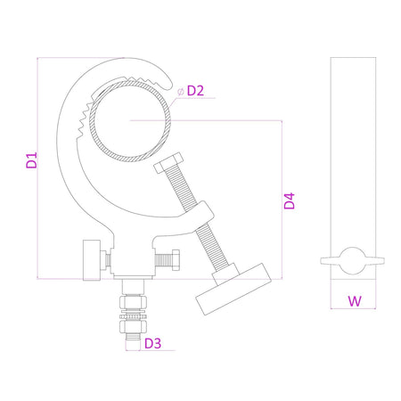 beamZ CC60B - Gancho de montaje 50kg en forma de G - versión en negro - Tempo Shop