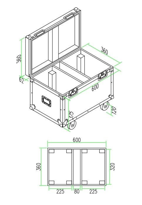 beamZ FC1912 - Flightcase para 2x MHL1912 - Tempo Shop