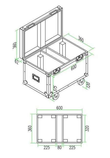 beamZ FC1912 - Flightcase para 2x MHL1912 - Tempo Shop