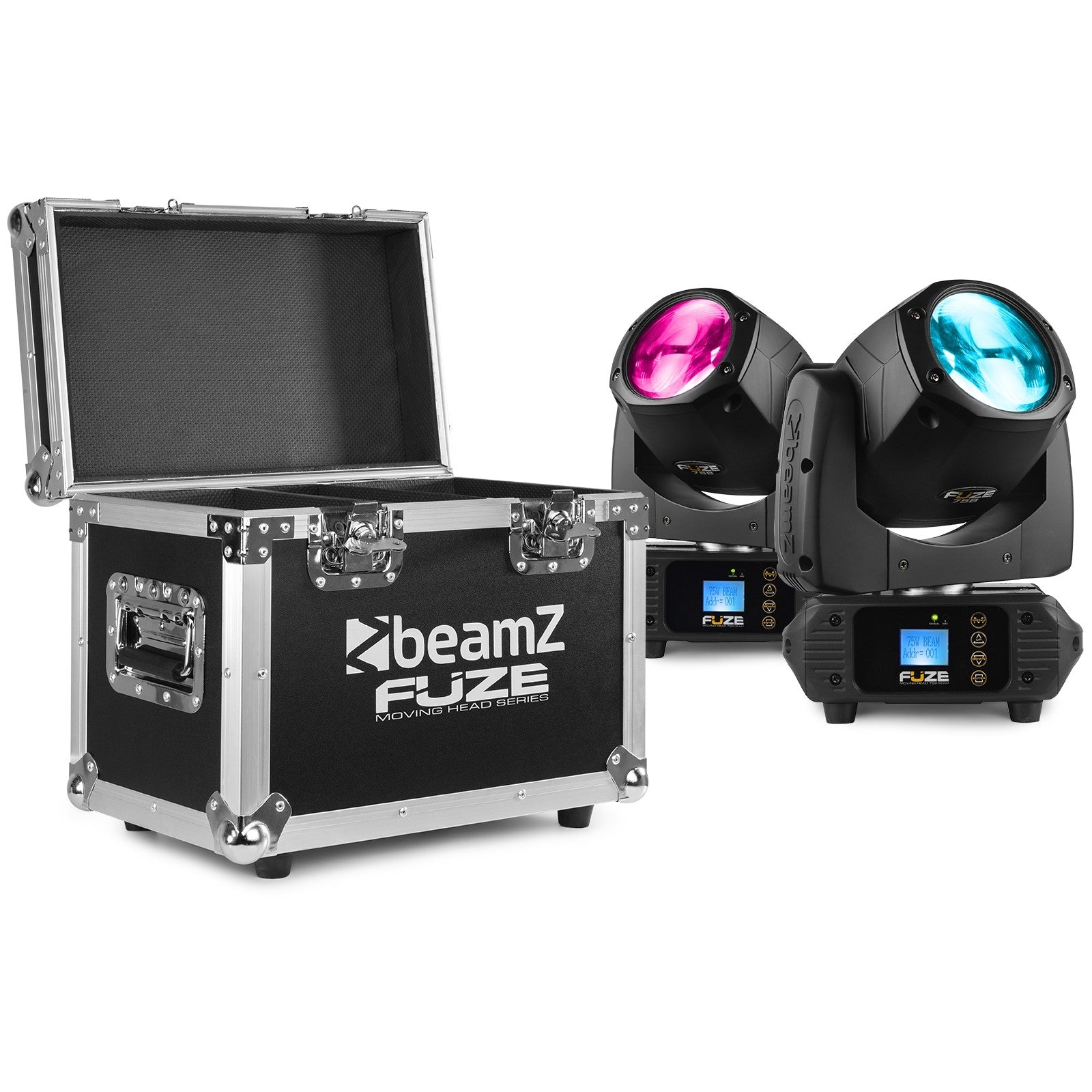 beamZ Fuze75B - Set 2 pcs Cabeza Móvil LED en Flightcase - Tempo Shop