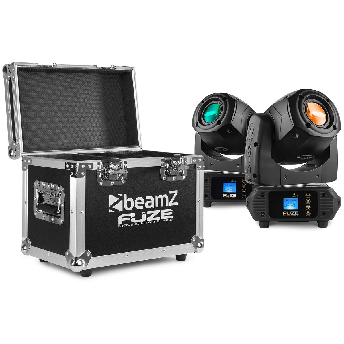 beamZ Fuze75S - Set 2 pcs Cabeza Móvil Spot LED en Flightcase - Tempo Shop