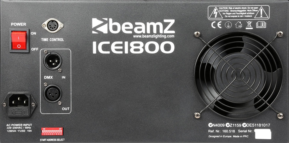 beamZ ICE1800 - Maquina de humo bajo control DMX - Tempo Shop